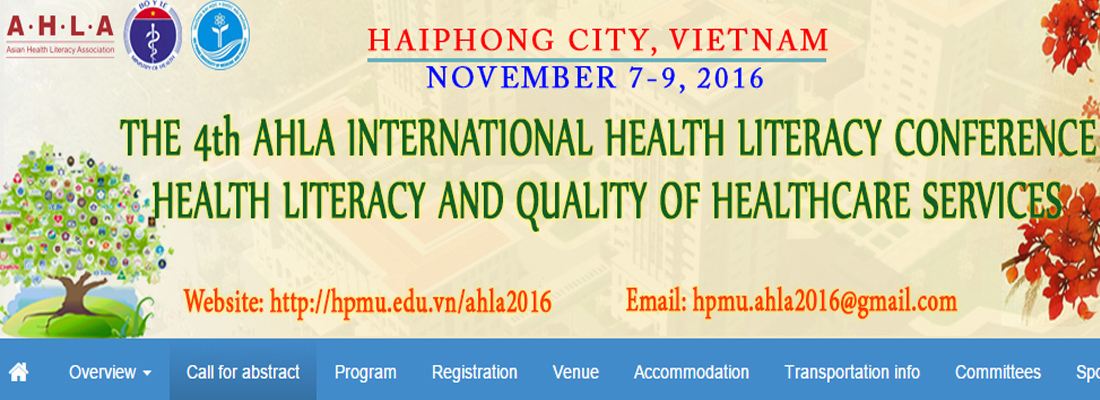 The 4th International Health Literacy Conference: Call for Abstract